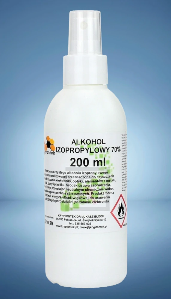 Isopropylalkohol - IPA 70% 200 ml – Čistič, odmašťovač ve spreji pro čisté pracovní prostředí při pěstování hub