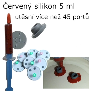 Silikon červený vysokoteplotní (na motory) ve stříkačce 5 ml